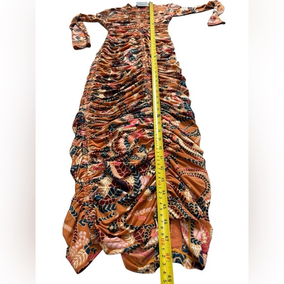 NEW! ALC Ansel Printed Ruching Mock Neck Stretch Midi Dress Size Small Bodycon - Picture 10 of 10